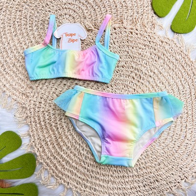 Linha Praia - Biquini com Proteção UV50+ Arco-íris - Colorido  